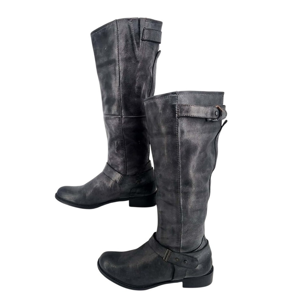 Women's Steve Madden Ryley Riding Boots Gray Distressed size 9.5 READ - Picture 1 of 6
